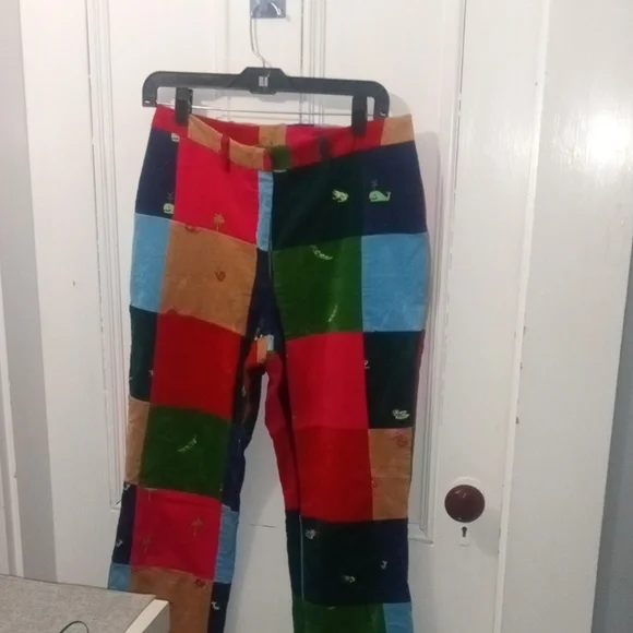 Lilly Pulitzer Multicolor Patchwork  Corduroy Pants - Picture 2 of 11